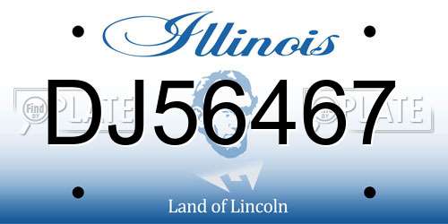 DJ56467 Illinois License Plate