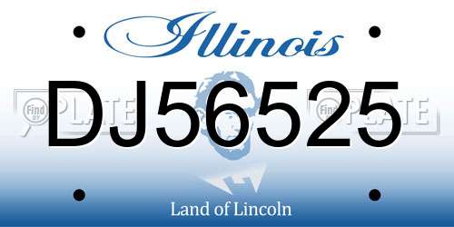 DJ56525 Illinois License Plate