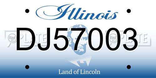 DJ57003 Illinois License Plate