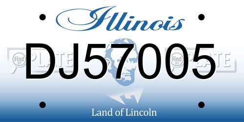 DJ57005 Illinois License Plate