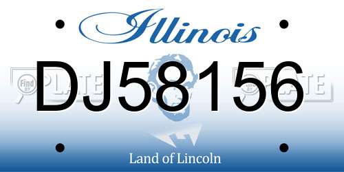 DJ58156 Illinois License Plate