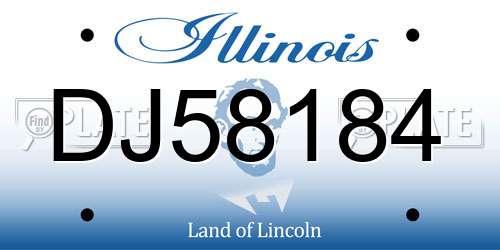 DJ58184 Illinois License Plate