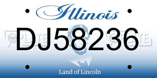 DJ58236 Illinois License Plate