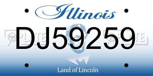 DJ59259 Illinois License Plate