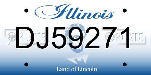 DJ59271 Illinois License Plate