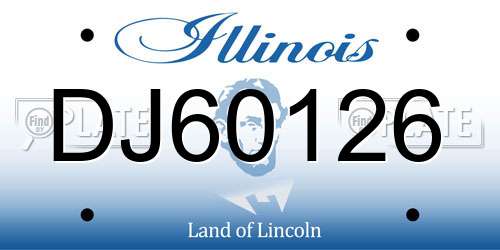 DJ60126 Illinois License Plate