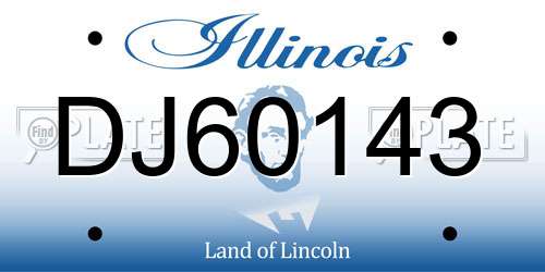 DJ60143 Illinois License Plate