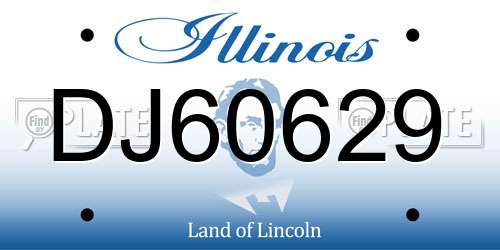 DJ60629 Illinois License Plate