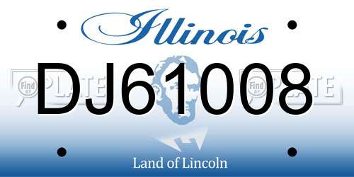 DJ61008 Illinois License Plate