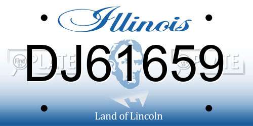 DJ61659 Illinois License Plate