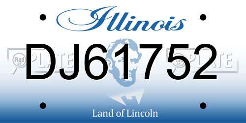 DJ61752 Illinois License Plate