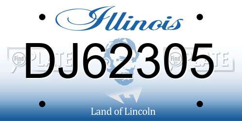 DJ62305 Illinois License Plate