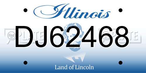 DJ62468 Illinois License Plate