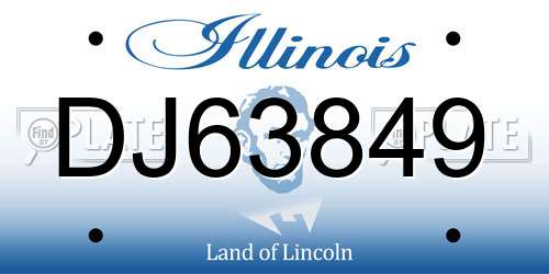 DJ63849 Illinois License Plate