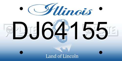 DJ64155 Illinois License Plate