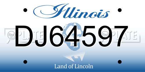 DJ64597 Illinois License Plate