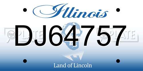 DJ64757 Illinois License Plate