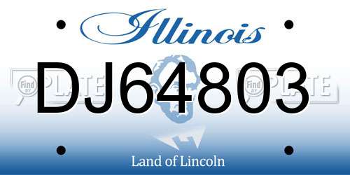 DJ64803 Illinois License Plate