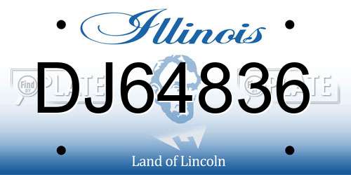 DJ64836 Illinois License Plate