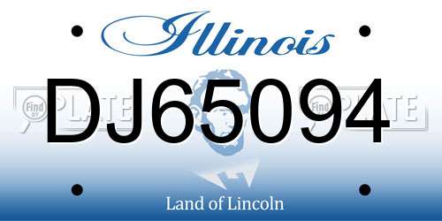 DJ65094 Illinois License Plate