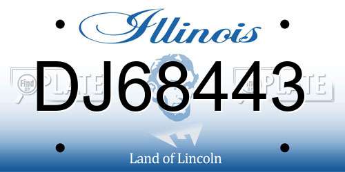 DJ68443 Illinois License Plate