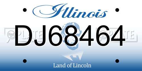 DJ68464 Illinois License Plate