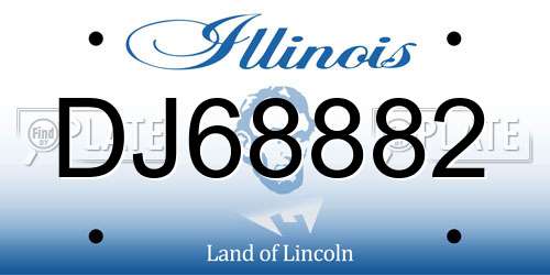 DJ68882 Illinois License Plate
