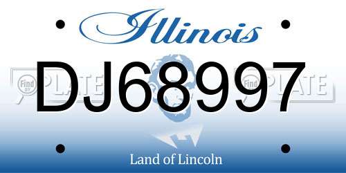 DJ68997 Illinois License Plate