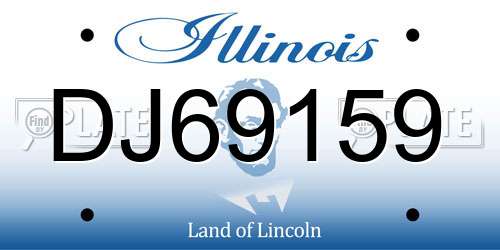 DJ69159 Illinois License Plate