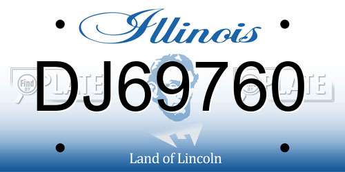 DJ69760 Illinois License Plate