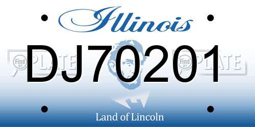 DJ70201 Illinois License Plate