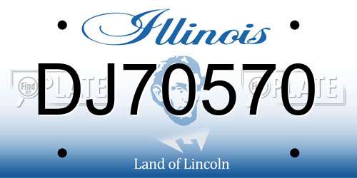 DJ70570 Illinois License Plate