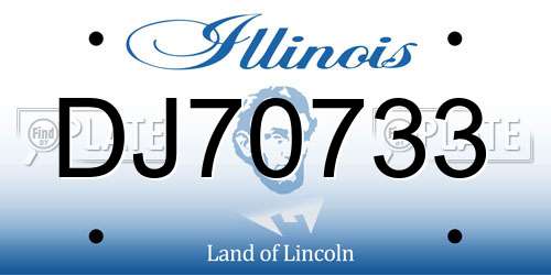 DJ70733 Illinois License Plate