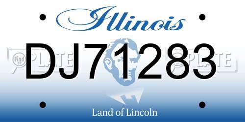 DJ71283 Illinois License Plate