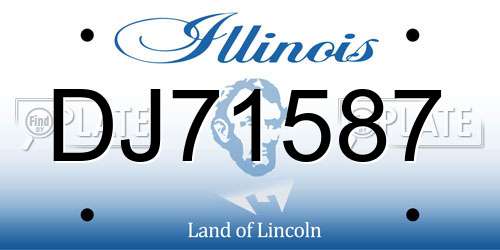 DJ71587 Illinois License Plate
