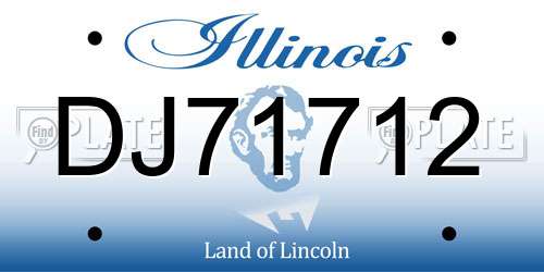 DJ71712 Illinois License Plate