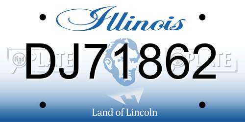 DJ71862 Illinois License Plate