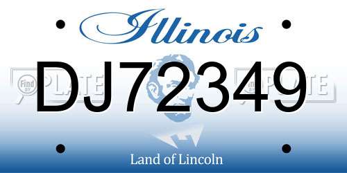 DJ72349 Illinois License Plate