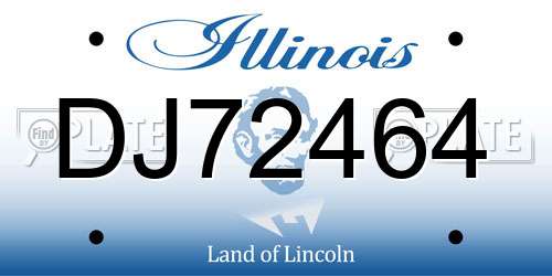 DJ72464 Illinois License Plate