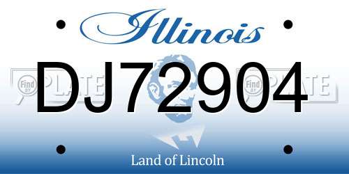 DJ72904 Illinois License Plate