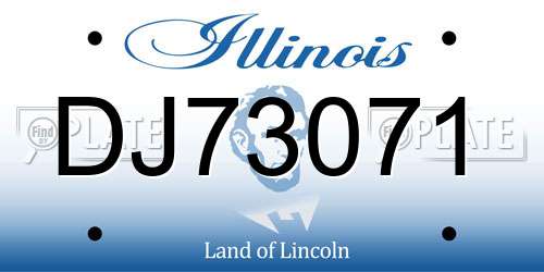 DJ73071 Illinois License Plate