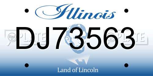 DJ73563 Illinois License Plate