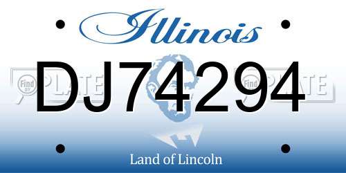 DJ74294 Illinois License Plate