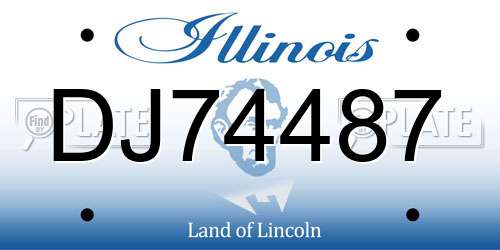 DJ74487 Illinois License Plate