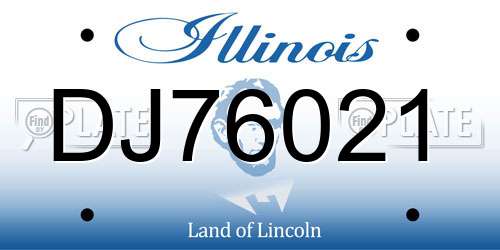 DJ76021 Illinois License Plate
