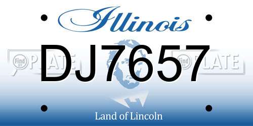 DJ7657 Illinois License Plate