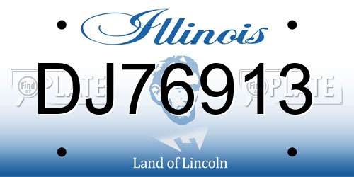 DJ76913 Illinois License Plate