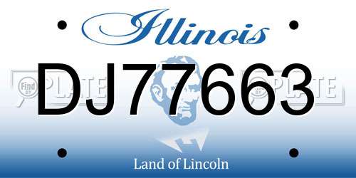 DJ77663 Illinois License Plate