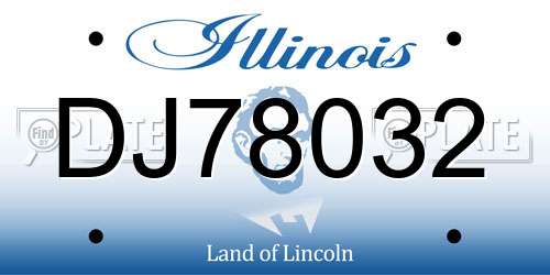 DJ78032 Illinois License Plate