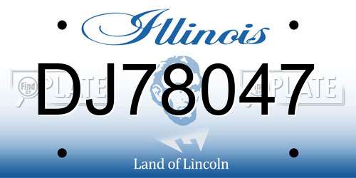DJ78047 Illinois License Plate